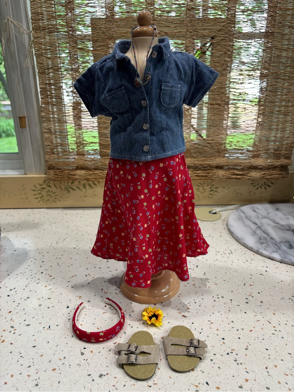 VTG American Girl Today Pleasant Company Denim Jacket Floral Skirt Accessories - Picture 3 of 14